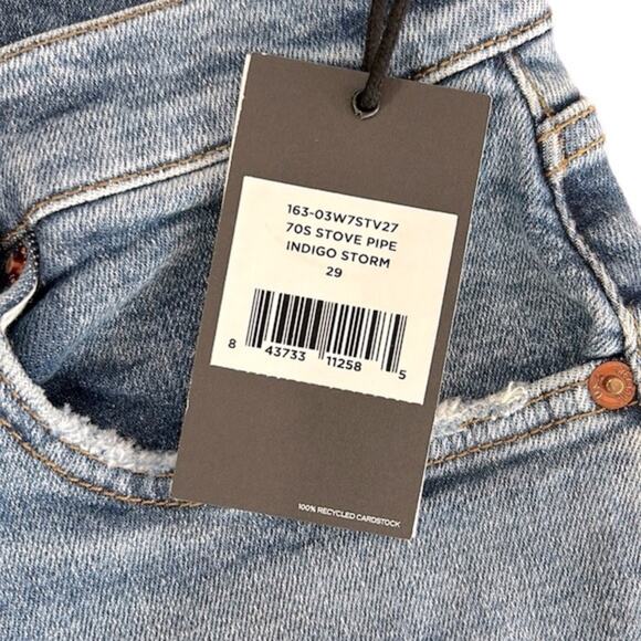 RE/DONE high-rise stove pipe jeans, indigo storm, women’s size 29 NWT! - Picture 4 of 12